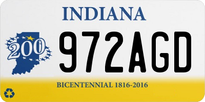 IN license plate 972AGD