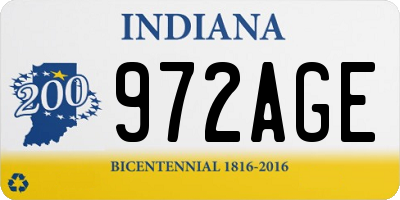 IN license plate 972AGE