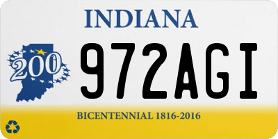 IN license plate 972AGI