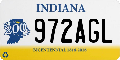 IN license plate 972AGL
