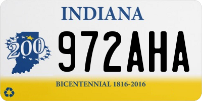 IN license plate 972AHA