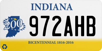 IN license plate 972AHB