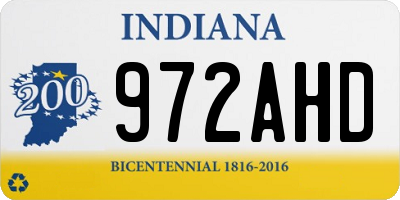 IN license plate 972AHD