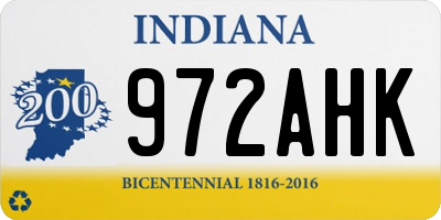IN license plate 972AHK