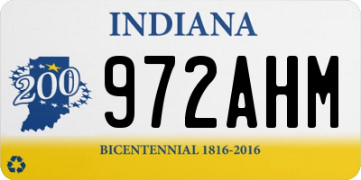 IN license plate 972AHM