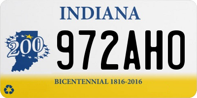 IN license plate 972AHO