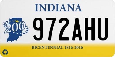 IN license plate 972AHU