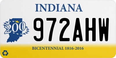 IN license plate 972AHW