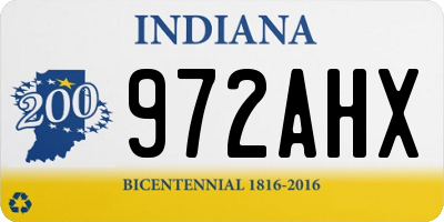 IN license plate 972AHX