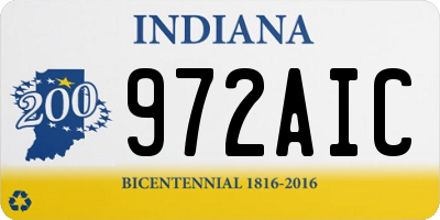 IN license plate 972AIC
