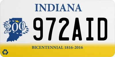 IN license plate 972AID