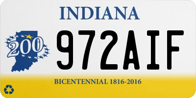 IN license plate 972AIF