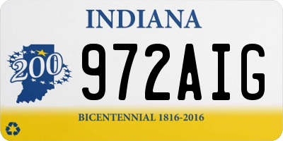 IN license plate 972AIG