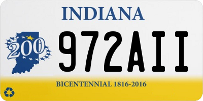 IN license plate 972AII
