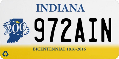 IN license plate 972AIN