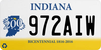 IN license plate 972AIW