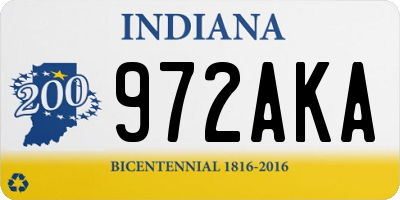 IN license plate 972AKA
