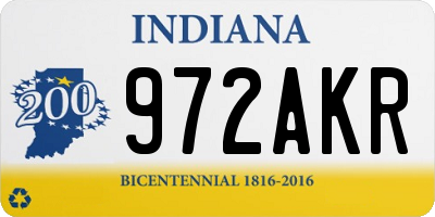 IN license plate 972AKR