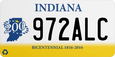 IN license plate 972ALC