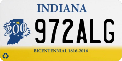 IN license plate 972ALG
