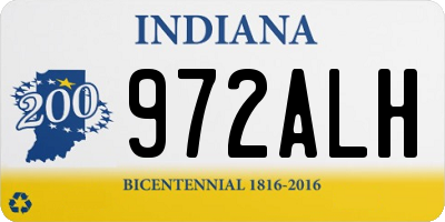 IN license plate 972ALH