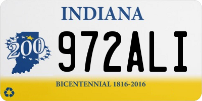 IN license plate 972ALI