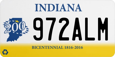 IN license plate 972ALM