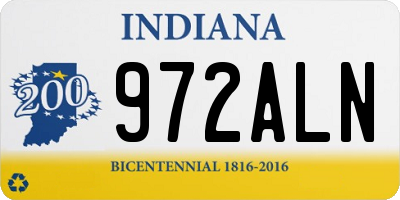 IN license plate 972ALN