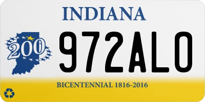 IN license plate 972ALO