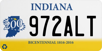 IN license plate 972ALT