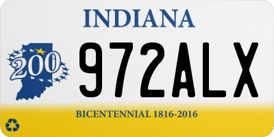IN license plate 972ALX