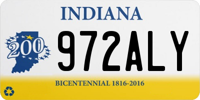 IN license plate 972ALY