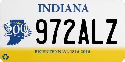IN license plate 972ALZ
