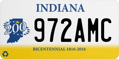 IN license plate 972AMC