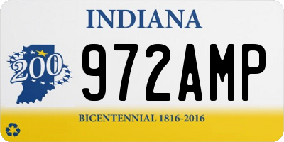 IN license plate 972AMP