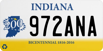 IN license plate 972ANA