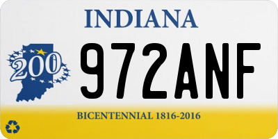 IN license plate 972ANF