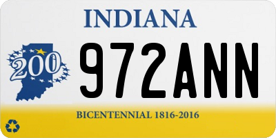 IN license plate 972ANN
