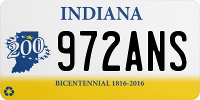 IN license plate 972ANS