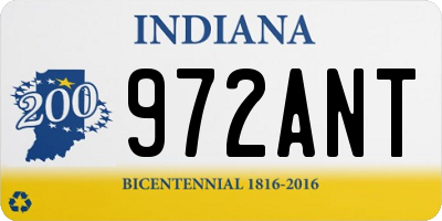 IN license plate 972ANT