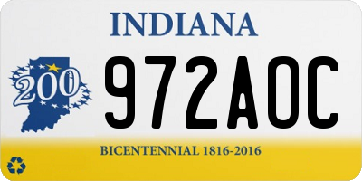 IN license plate 972AOC