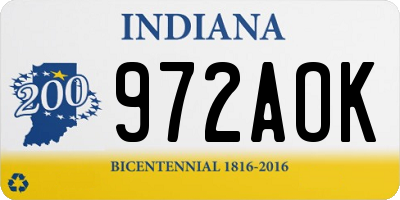 IN license plate 972AOK