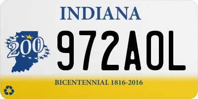 IN license plate 972AOL