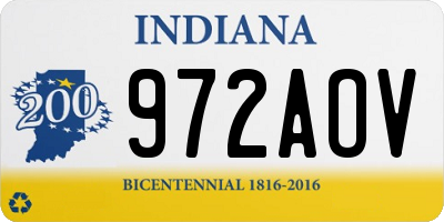 IN license plate 972AOV