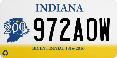 IN license plate 972AOW