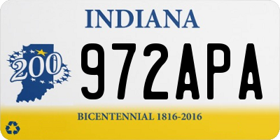 IN license plate 972APA