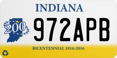 IN license plate 972APB