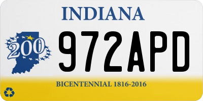 IN license plate 972APD