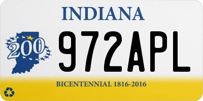 IN license plate 972APL
