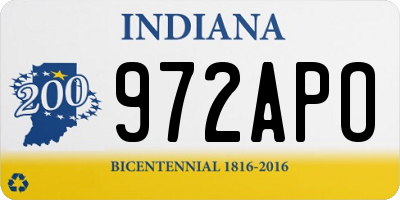 IN license plate 972APO